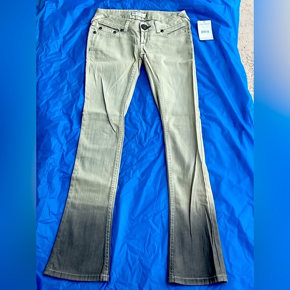 Free People Gray Flare Wide Leg Jeans size 24 New with tags vintage item - Picture 1 of 10